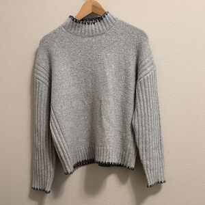 Joie Mockneck Sweater with Black Trim